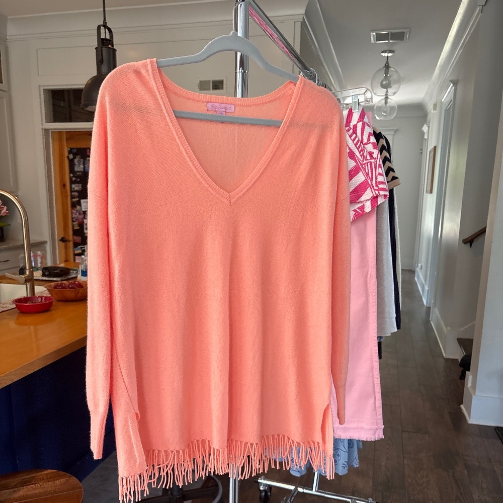 Lilly Pulitzer Soft Orange Blouse Long Sleeves